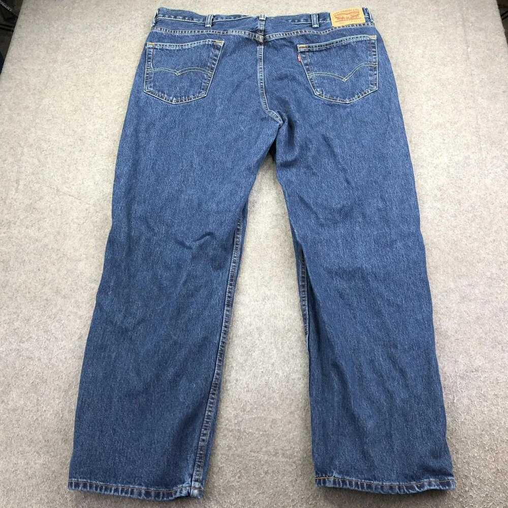 Levis 550 Jeans Mens 42x30 Blue Medium Wash Relaxed Tapered Denim Pants Casual